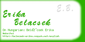 erika belacsek business card